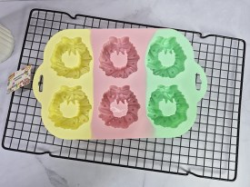 Molde silicona 6 rosquitas Navidad